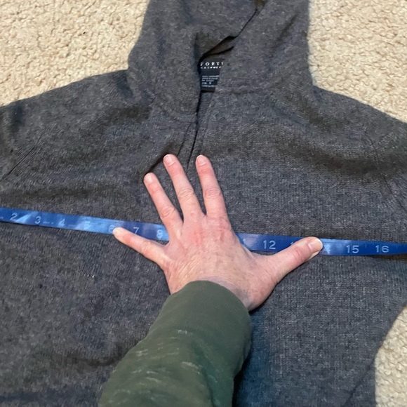 Forte Women's Gray Cashmere Hooded Cardigan Sweater Size S - Picture 7 of 8